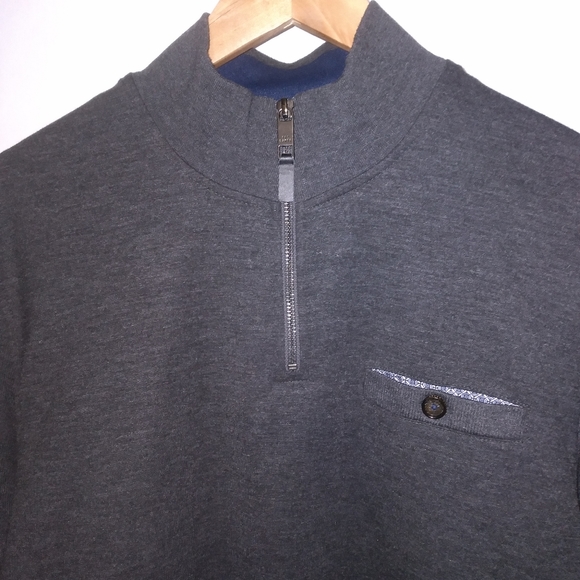 Ted Baker London shirt 1/4 zip causal men's pullover Sweater size xl - Picture 2 of 14